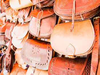 Full frame shot of clothes for sale at market stall