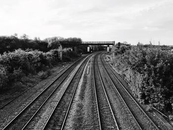 Railway tracks against sky