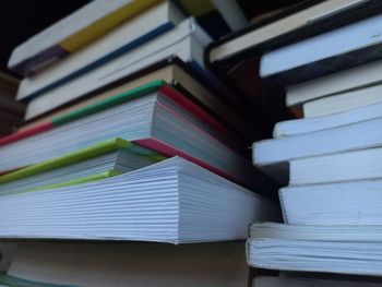 Close-up of books on table