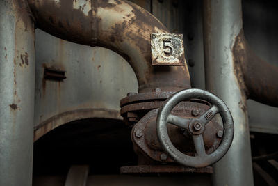 Close-up of rusty machine part
