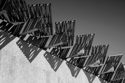 Low angle view of built structure against clear sky