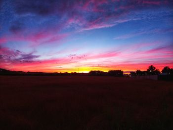 Scenic view of dramatic sky during sunset