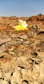 View of rock formation on land