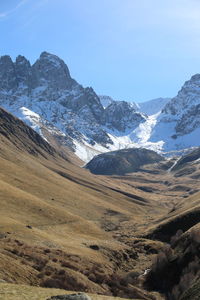 Beautiful mountain valley of kazbegi georgia