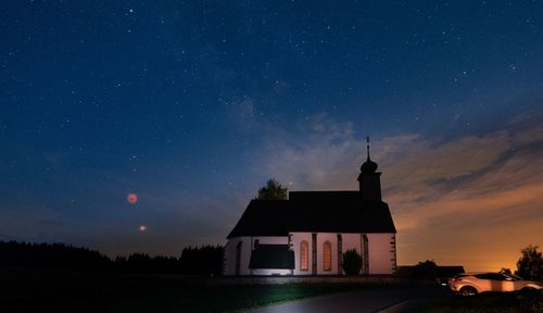 Building against sky at night