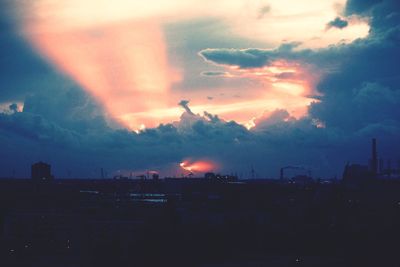 Cloudy sky at sunset
