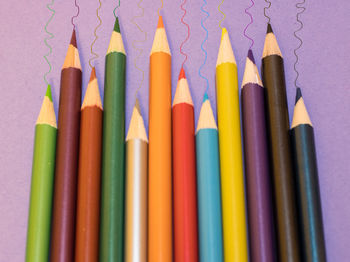 Close-up of colored pencils