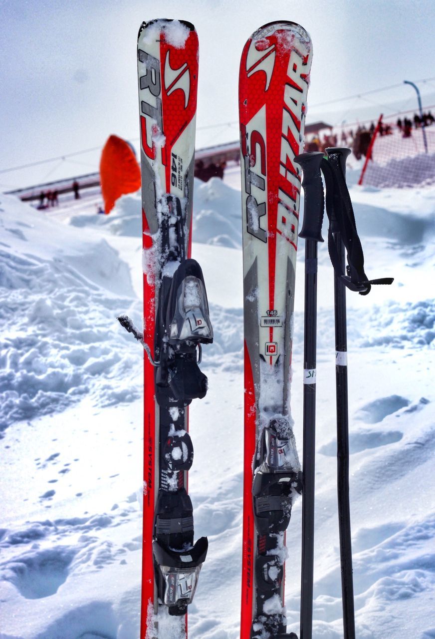 snow, winter, cold temperature, sky, transportation, mountain, mode of transport, season, weather, day, flag, outdoors, white color, tranquility, nature, sunlight, travel, pole, hanging, covering