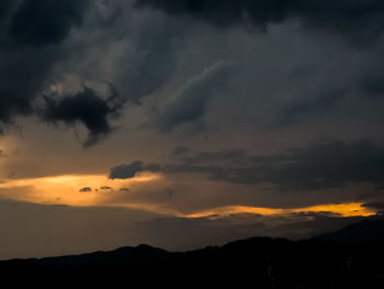 Scenic view of dramatic sky during sunset