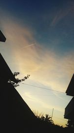 Low angle view of silhouette tree against sky during sunset