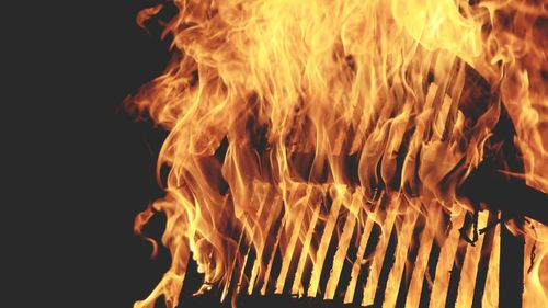 Close-up of bonfire at night