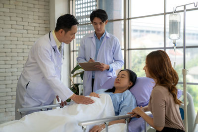 Business colleagues working in office