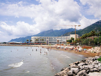 Scenic view of beach against sky