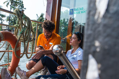 Group of people sitting in bus