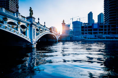 Bridge over river in city