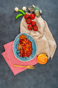 Directly above shot of fruits in bowl