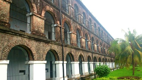 Low angle view of building against clear sky