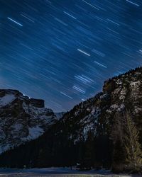 Scenic view of tree against sky at night