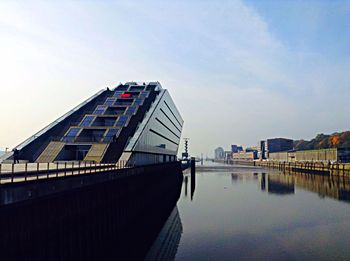 Reflection of built structure in water