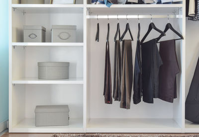 Clothes drying in rack at home