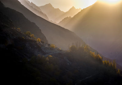 The rays of the sun ii hunza village - pakistan