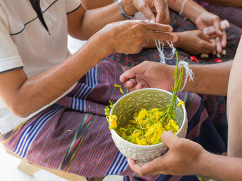 Indigenous community celebrating thread ceremony