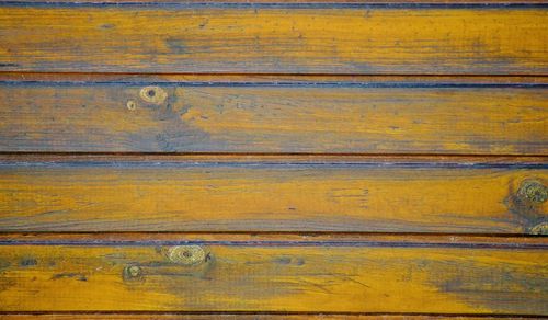 Full frame shot of wooden yellow wall