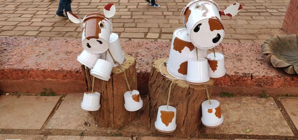 Low section of people standing on footpath