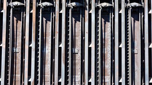 Full frame shot of old built structure at zollverein coal mine industrial complex