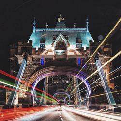 Light trails in city at night