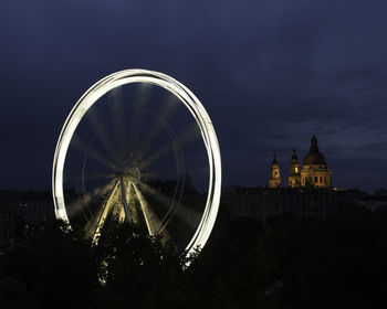 View of building in city at night