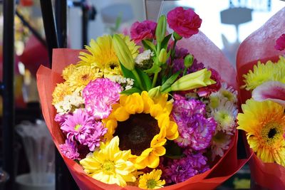 Close-up of multi colored flower bouquet