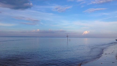 Scenic view of sea at sunset