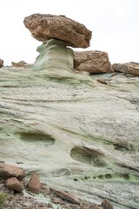 Low angle view of rock formation