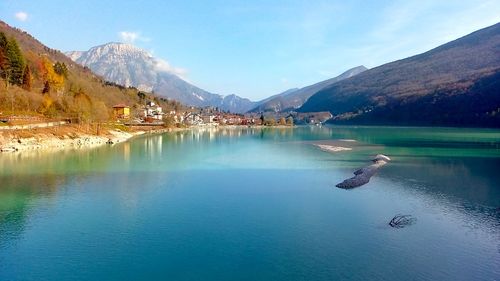 Panoramic wiev of a lake in northern italy