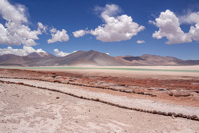 Scenic view of desert against sky