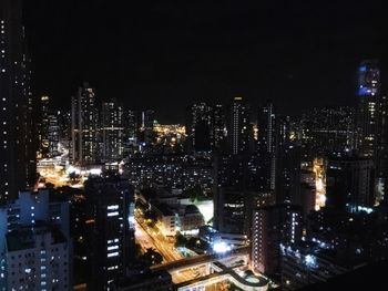 City lit up at night