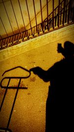 Shadow of people on road