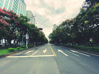 Road by trees against sky