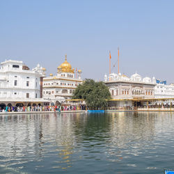 Beautiful view of golden temple - harmandir sahib in amritsar, punjab, india, famous indian sikh