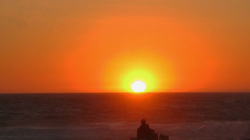 Scenic view of sea at sunset