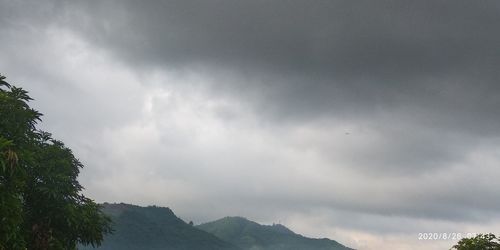 Low angle view of mountains against sky