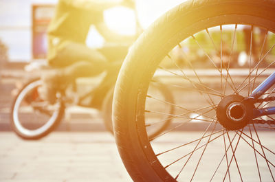 Close-up of bicycle tire