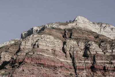 Low angle view of rock formations against sky