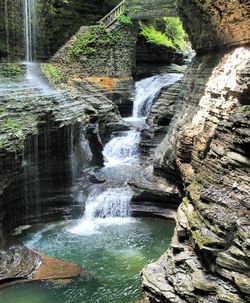 Scenic view of waterfall