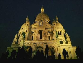 Facade of cathedral against clear sky