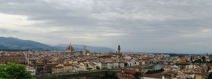 High angle view of cityscape against sky