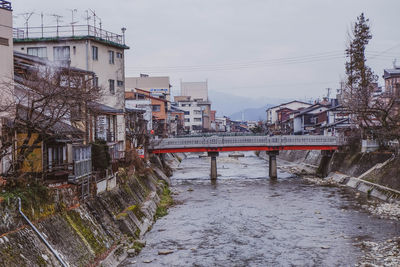 Bridge over river in city