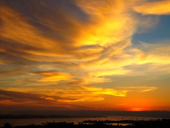 Scenic view of sea at sunset