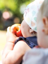 Close-up of woman holding ice cream